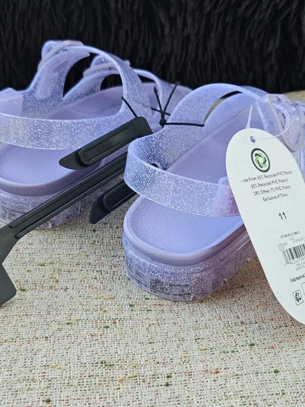 Wonder Nation Kids Slides Sandal Lilac Jelly Plastic Shoes Size 11 kid NWT